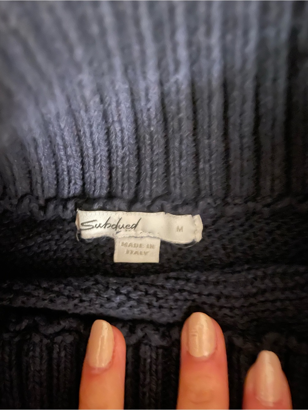 Off-Shoulder Black Ribbed Fold-Over Neck Sweater - Picture 2 of 4